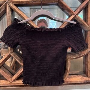 Aqua Black Off-Shoulder Top